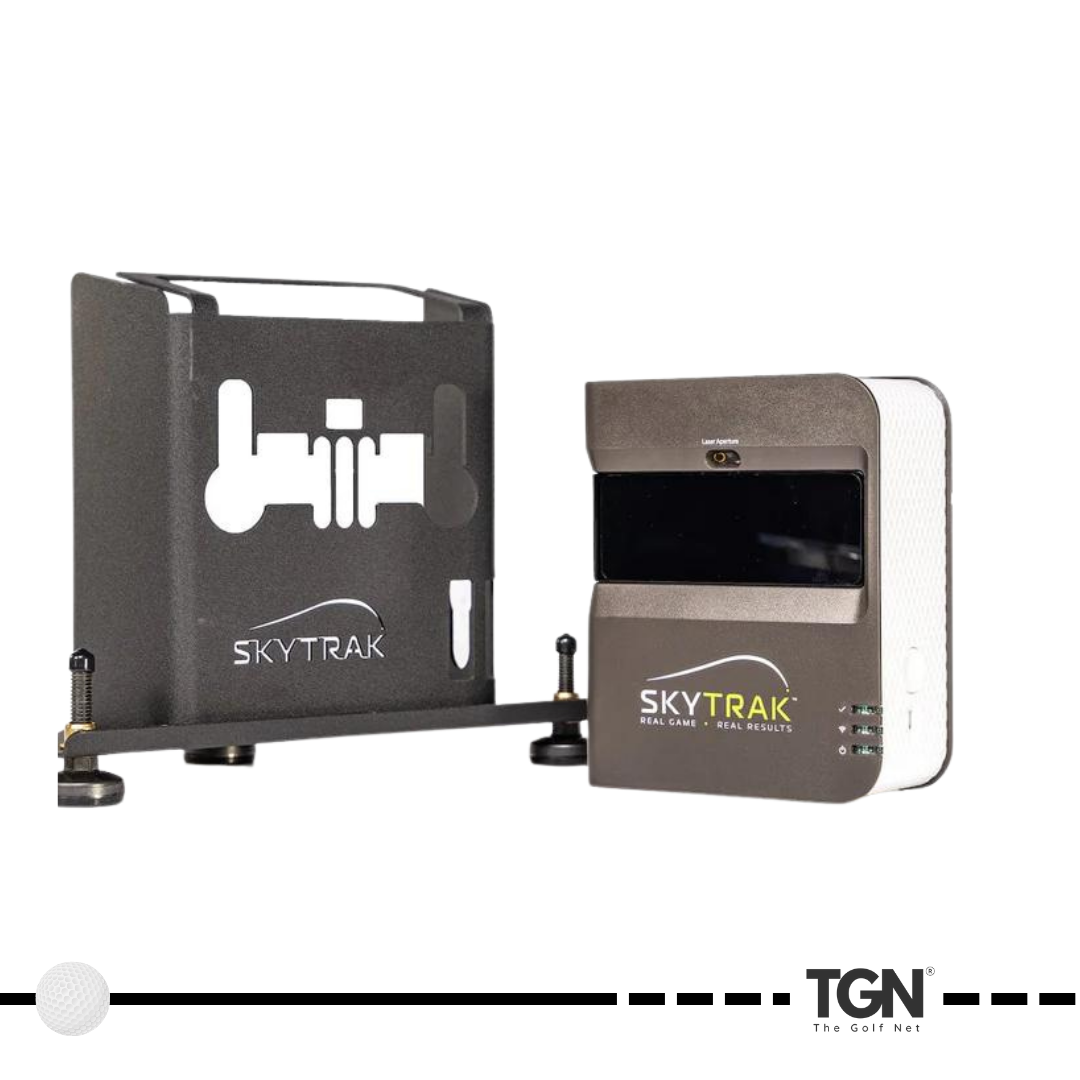 Secure SkyTrak housing for practice setup