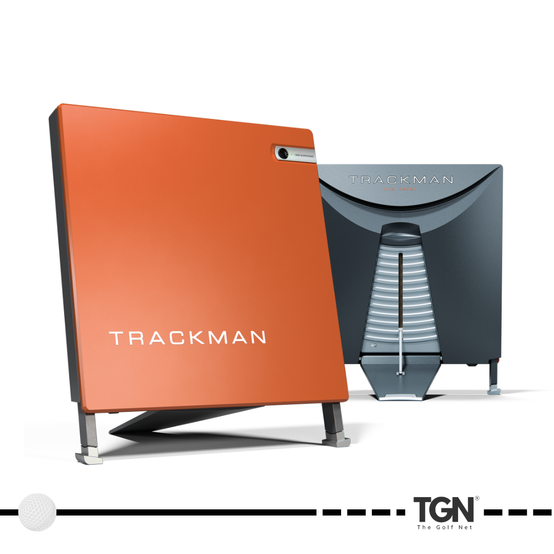 Angled TrackMan 4 ready to track swings