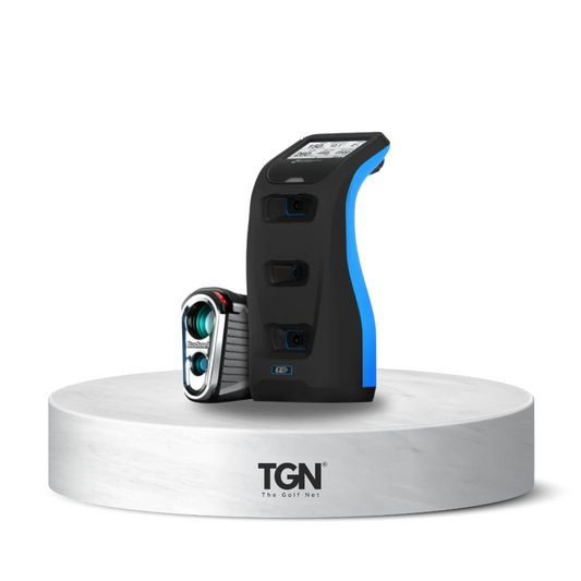 Premium golf radar on TGN display stand