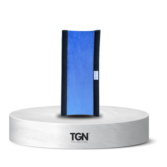 Blue golf impact mat on TGN base