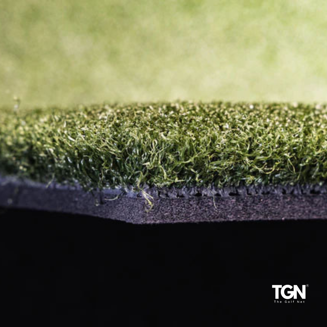 Two-layer golf mat cut view