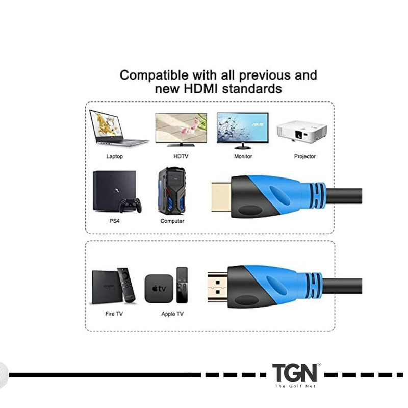 Golfsimulator HDMI kabel compatibiliteit