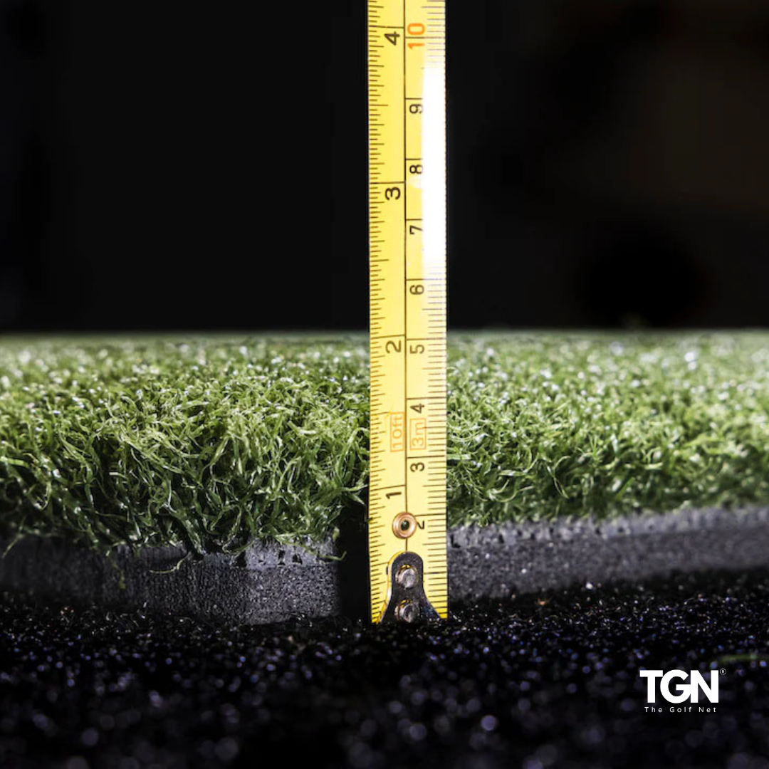 Golf training mat measurement
