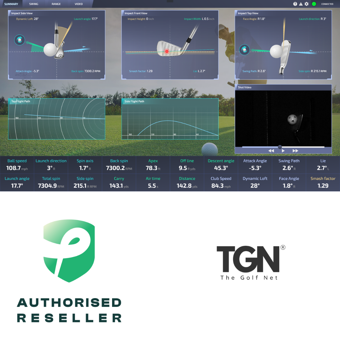 Golf simulator swing analysis screen