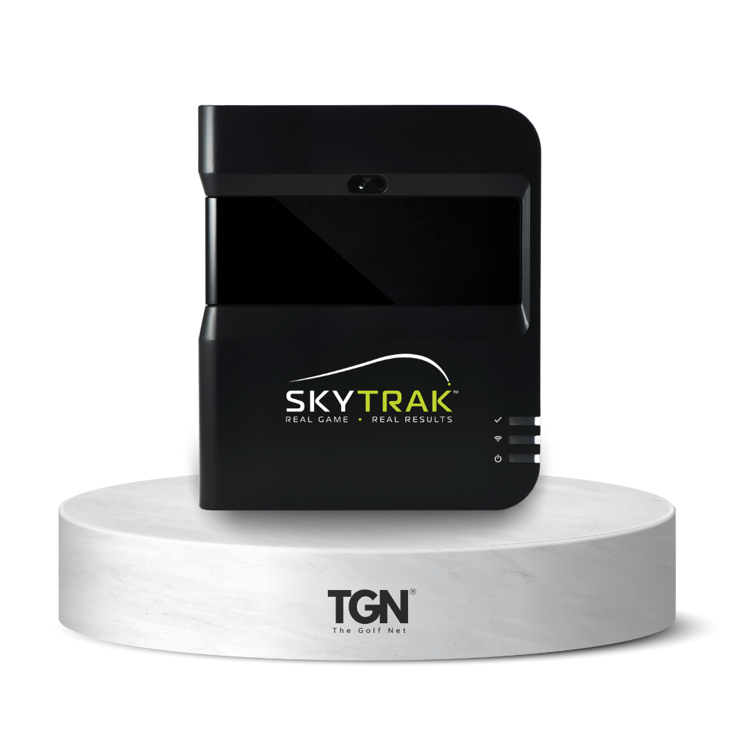 SkyTrak original golf monitor on stand