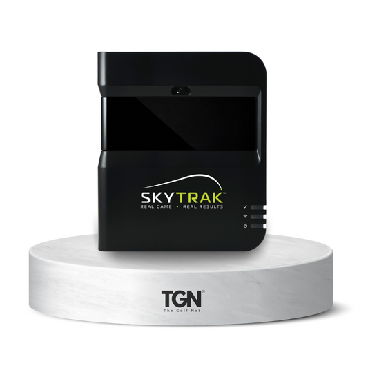 SkyTrak original golf monitor on stand