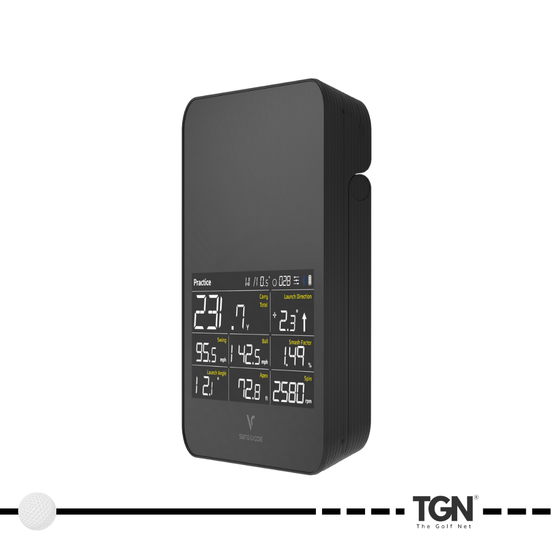 Compact golf monitor for swing metrics