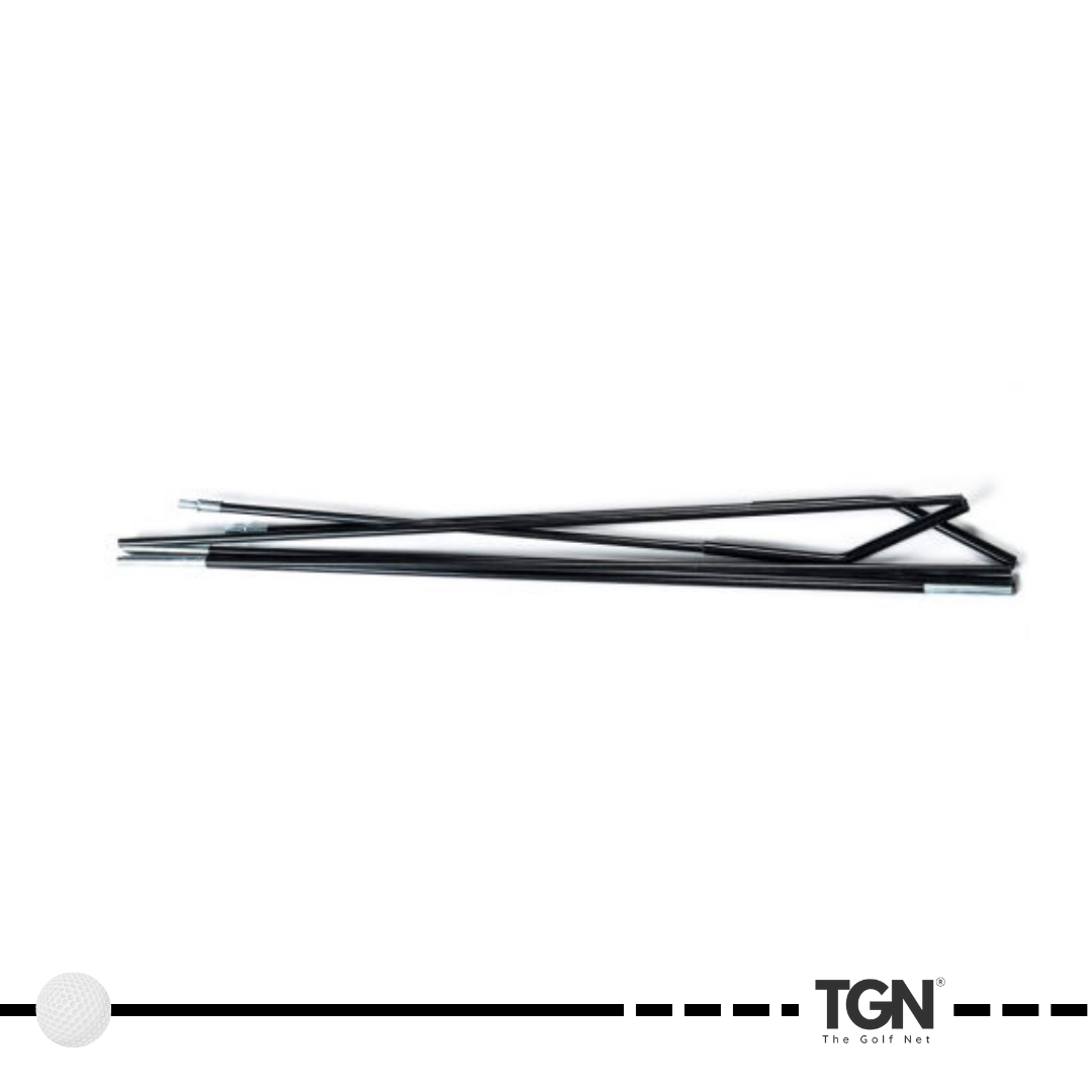 Golf net replacement rods stacked