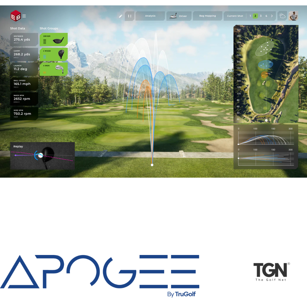 Virtual golf course in TruGolf simulator